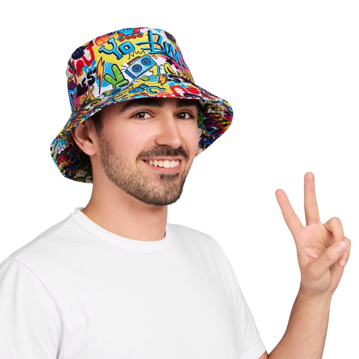 NINGBO NIKO IMP & EXP CO., LTD. Costume Accessories Graffiti Retro Bucket Hat for Adults 840482504302