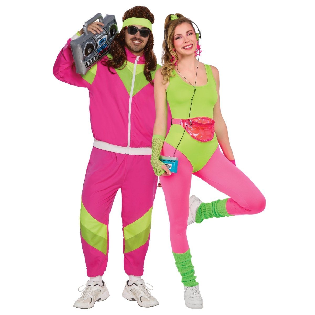 Neon 1980's Couple Costumes – Party Expert