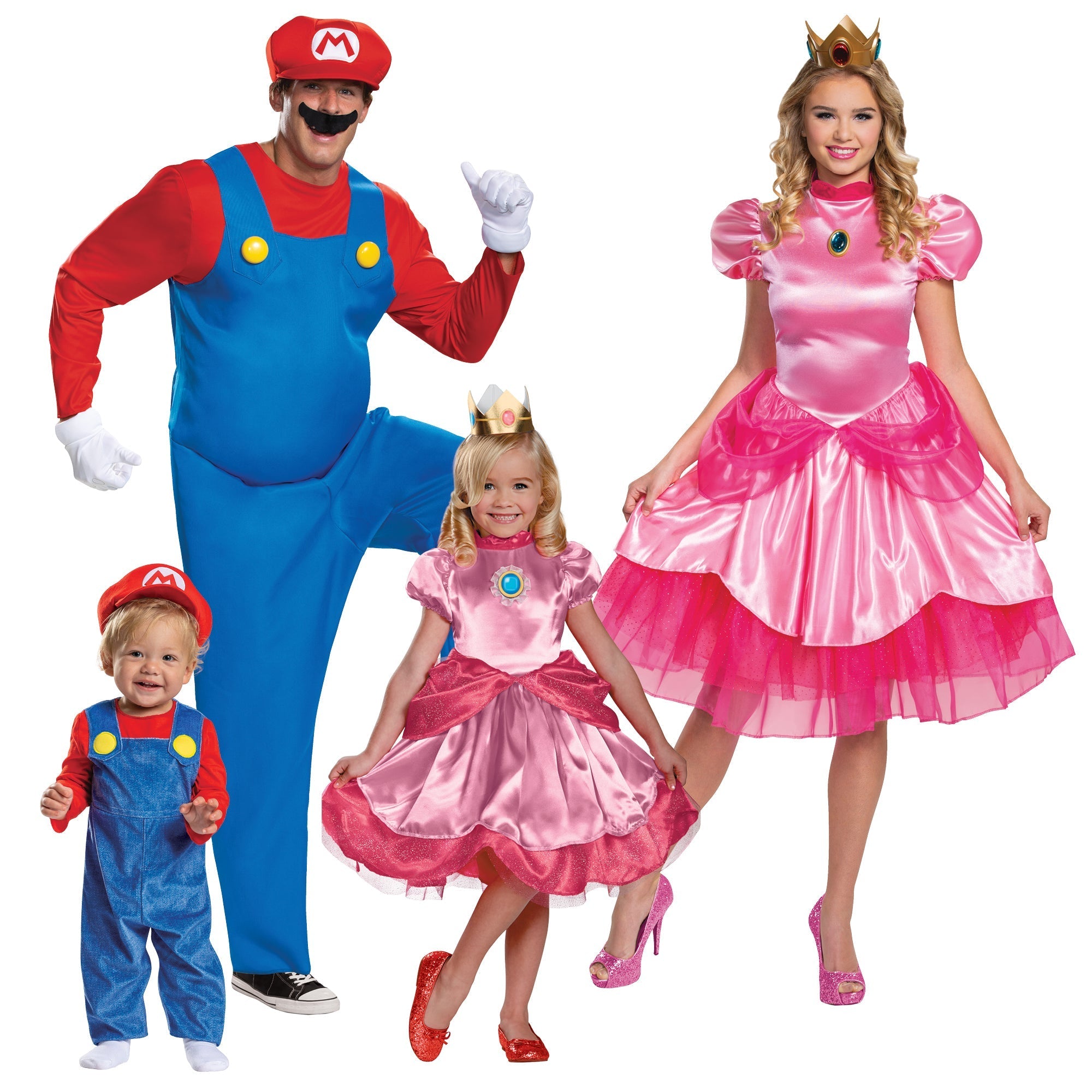 Super Mario and Peach Family Costumes – Party Expert