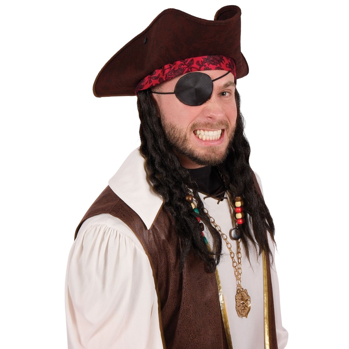 PARTY PLAY LIMITED Costume Accessories Pirate Tricorn Hat with Bandana for Adults 850023088819