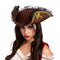 PARTY PLAY LIMITED Costume Accessories Pirate Tricorn Hat with Lace for Adults 850023088833