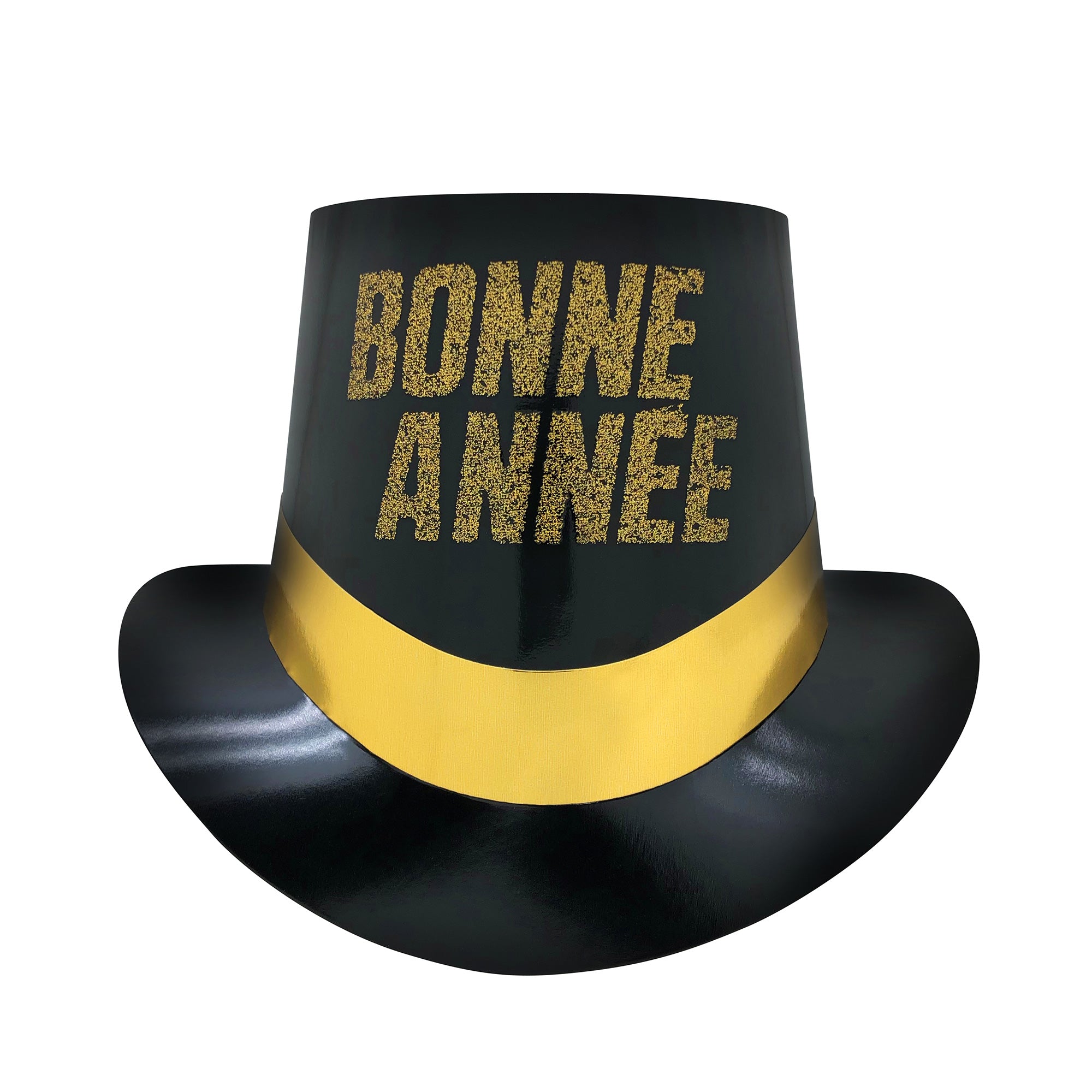 Black Top Hat with Gold Band
