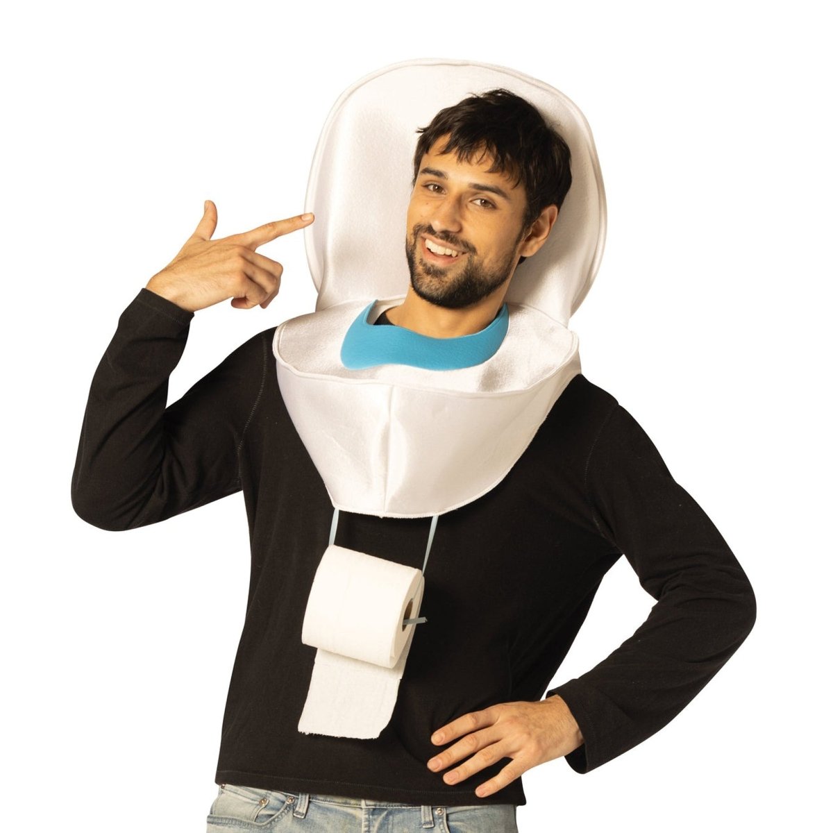 RASTA IMPOSTA PRODUCTS Costumes Toilet with Roll Holder Costume for Adults 791249121846