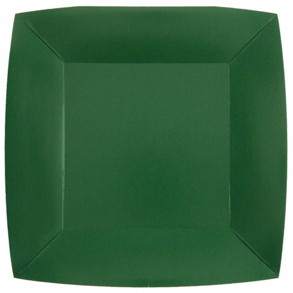 SANTEX Everyday Entertaining Dark Green Large Square Lunch Party Paper Plates, 9 Inches, 10 Count 3660380072355