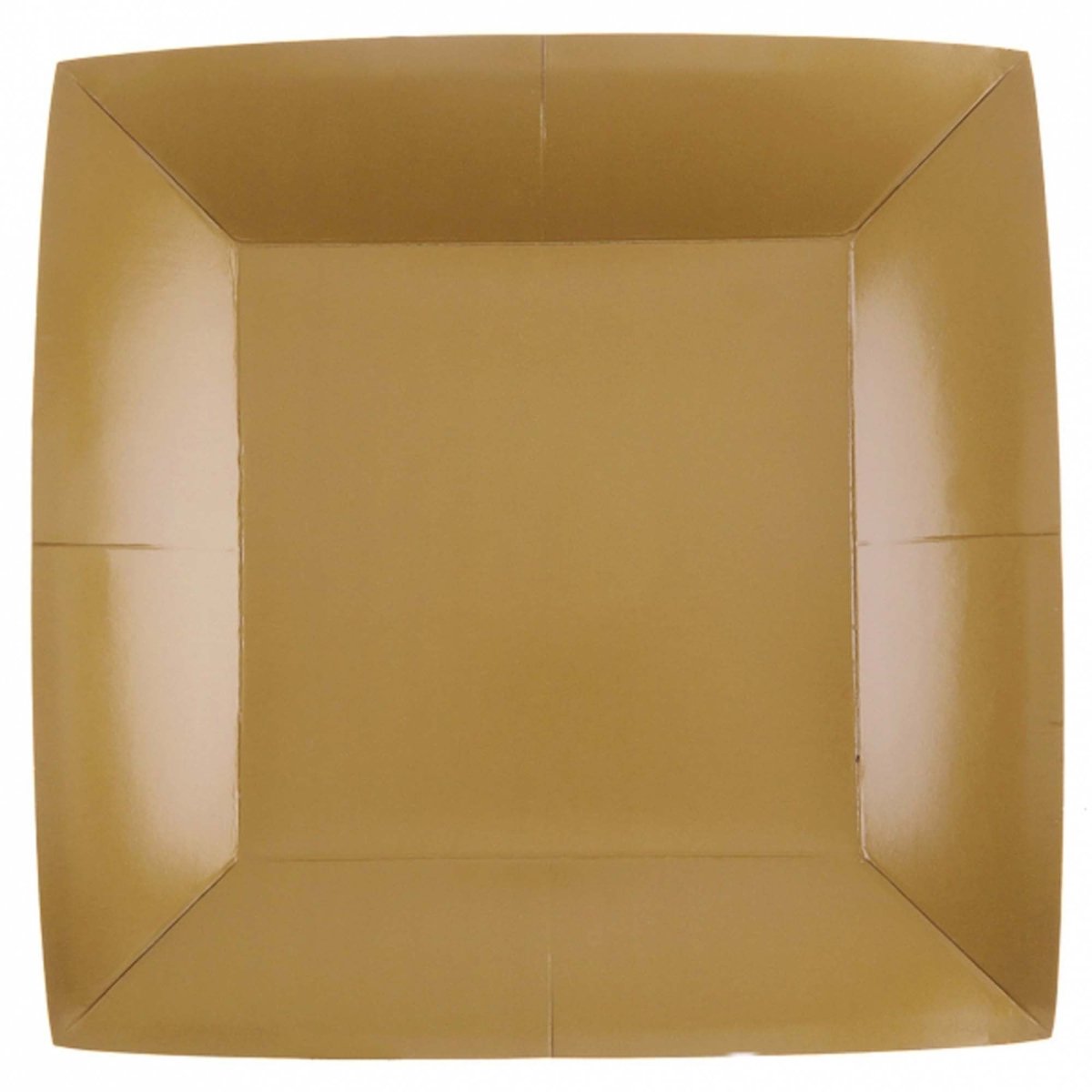 Gold Large Square Lunch Paper Plates, 9 Inches Party Expert