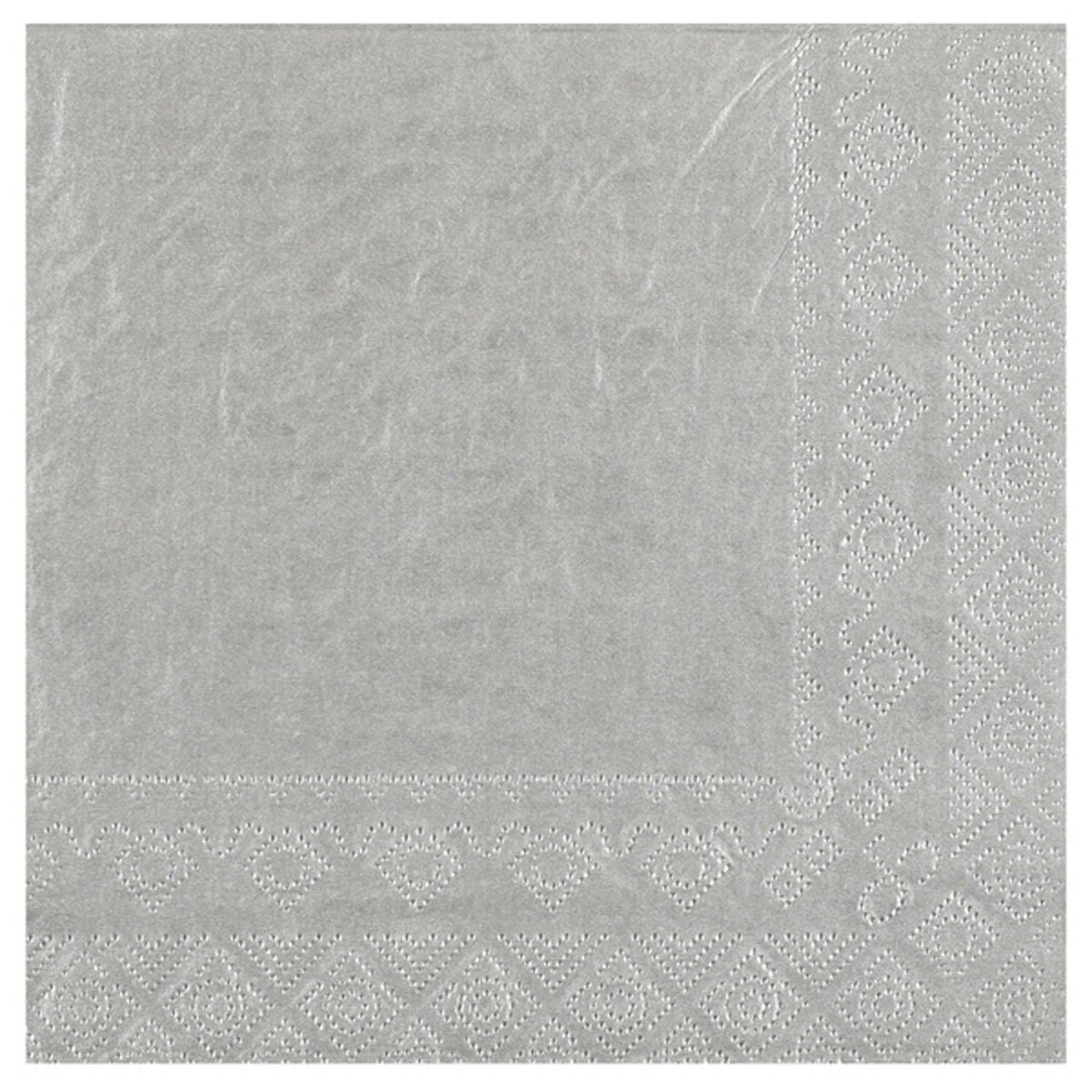 Silver Large Lunch Paper Party Napkins, 25 Count Party Expert