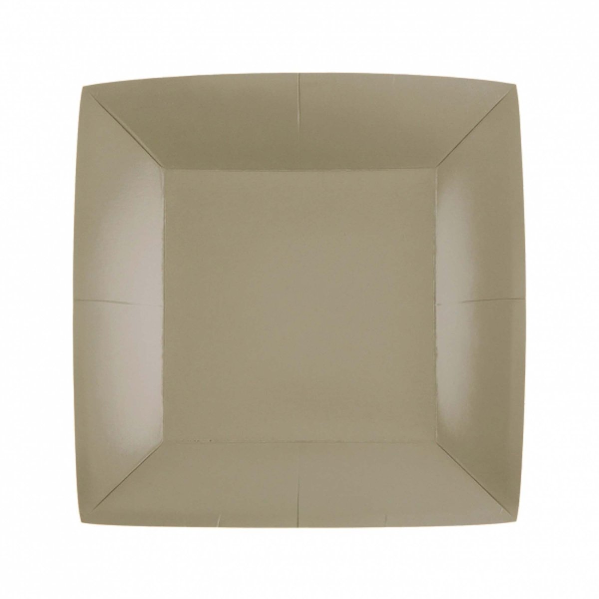 SANTEX Everyday Entertaining Taupe Brown Small Square Dessert Party Paper Plates, 7 Inches, 10 Count 3660380071792