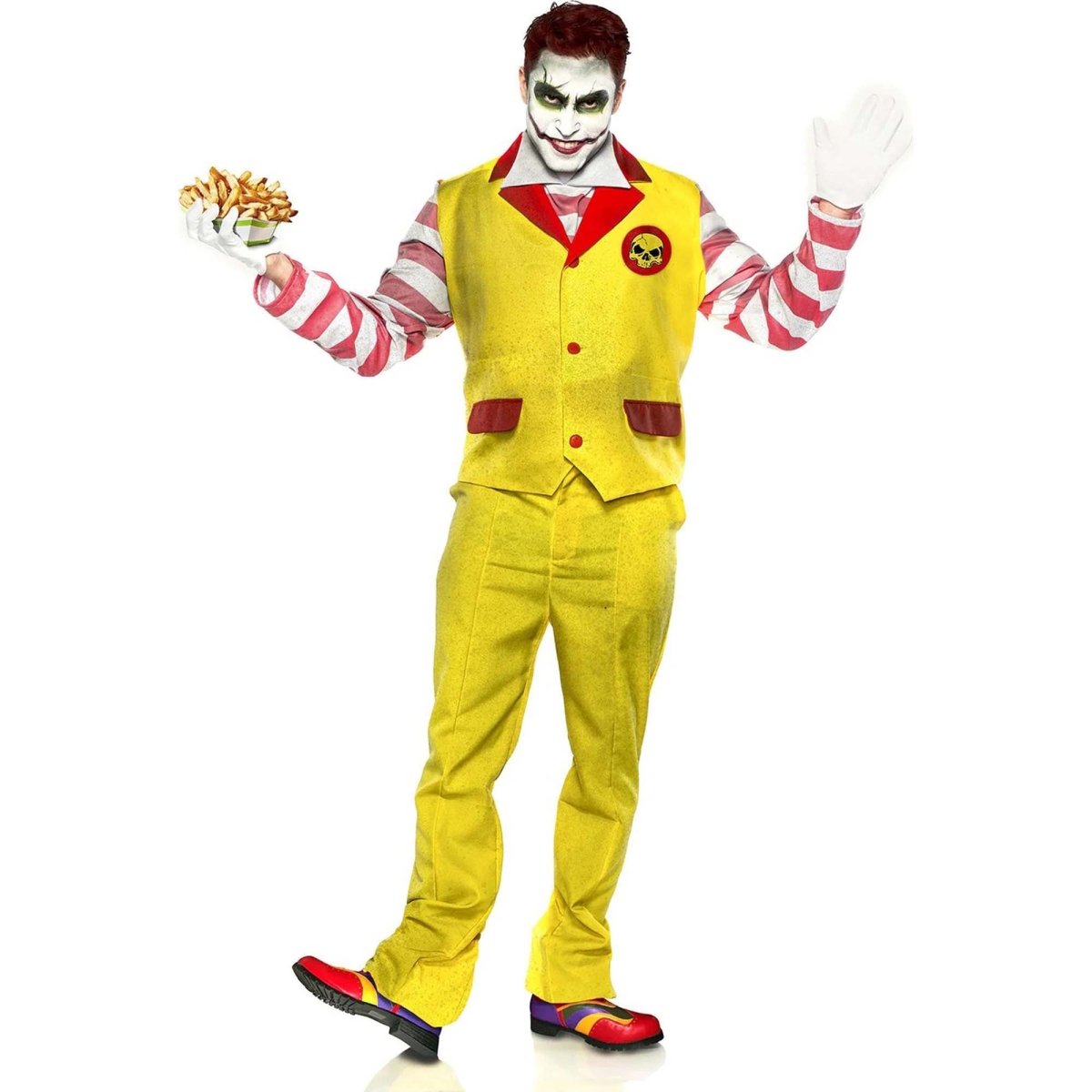 Evil Fast Food Clown Costume for Adults Party Expert