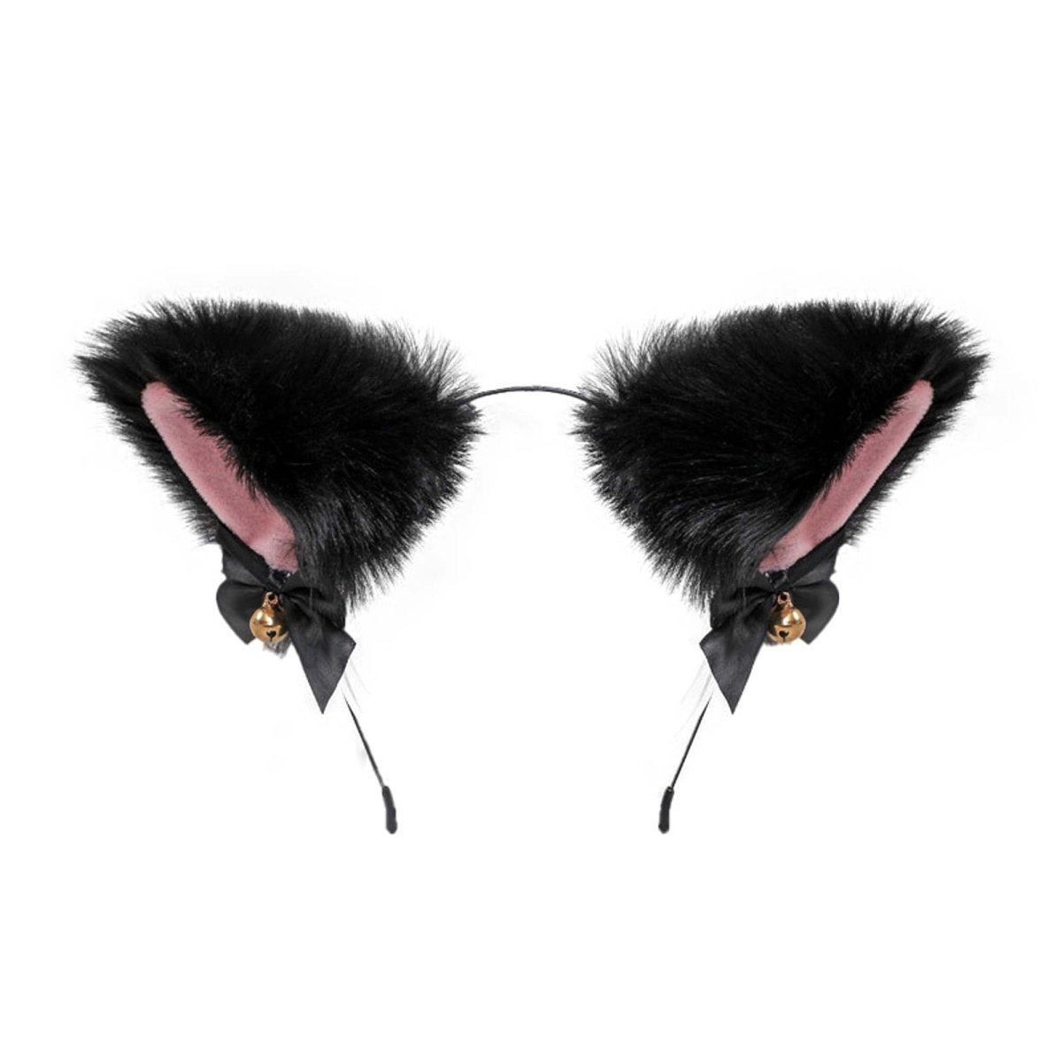 Black and Pink Cat Ears Headband for Adults Party Expert