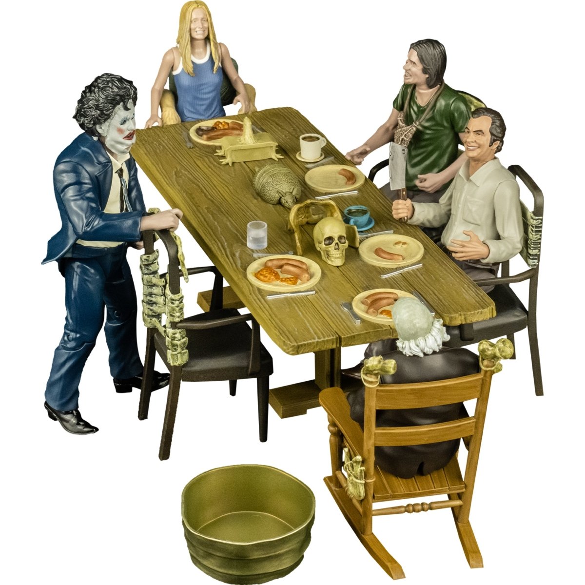 テキサスチェーンソーFAMILY DINNER PLAYSET ホラーフィギュア Texas Chainsaw Massacre Diner Scene Playset | Party Expert
