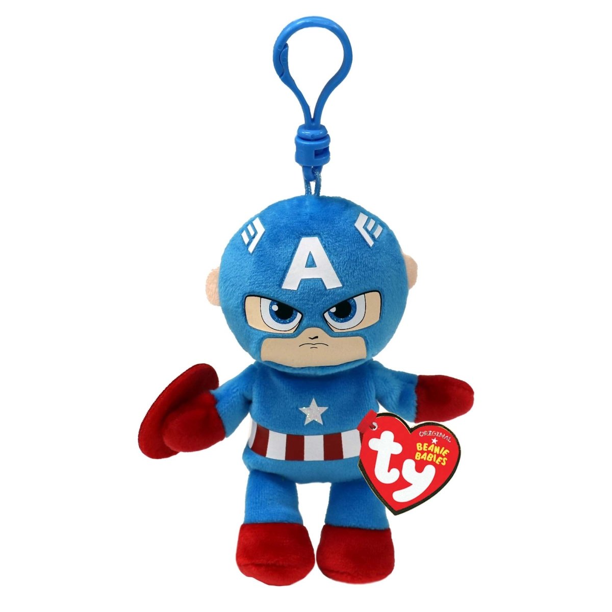 Peluche avec pince TY Beanie Boos, Captain America Party Expert