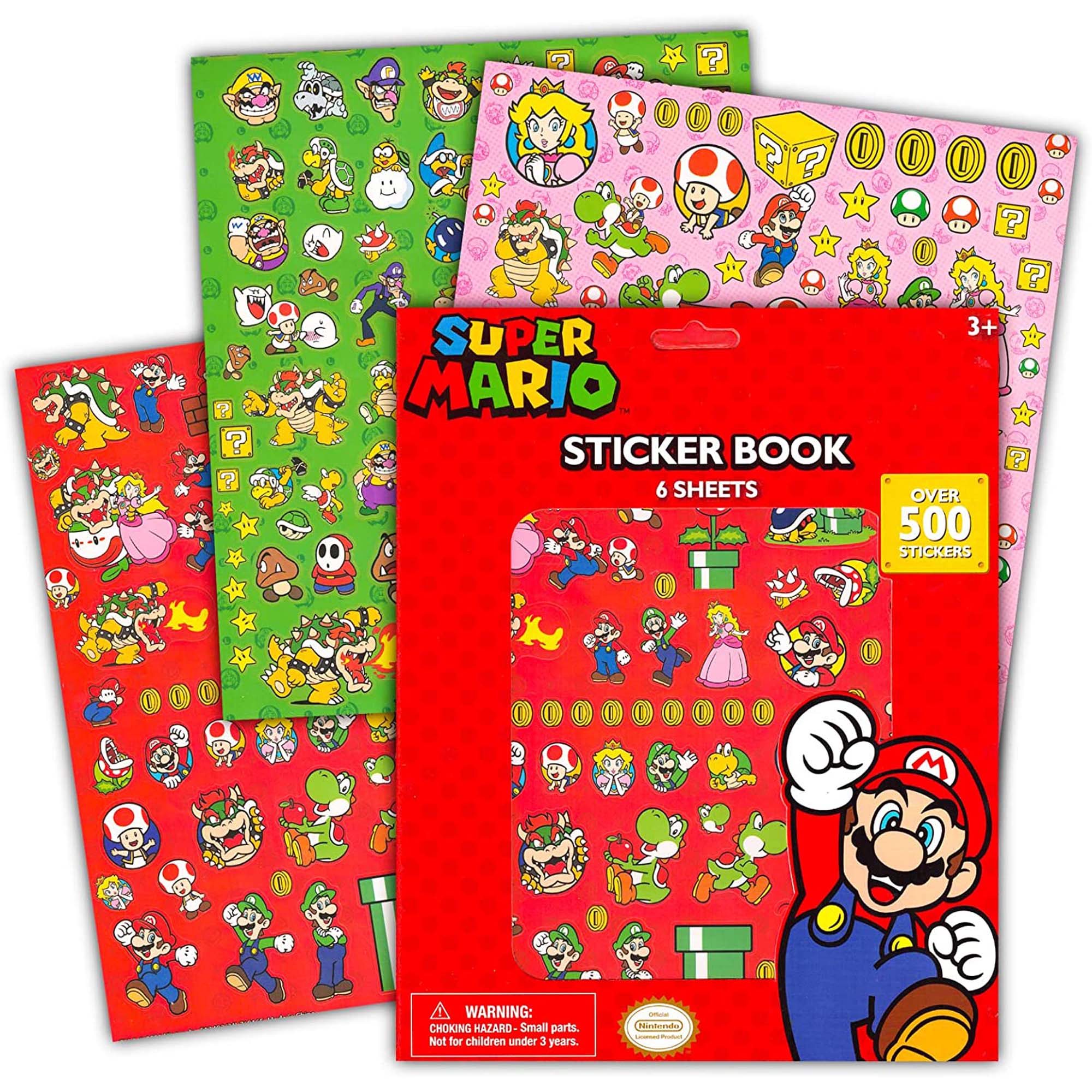 Super Mario bros. Sticker Sheets, 6 Count | Party Expert