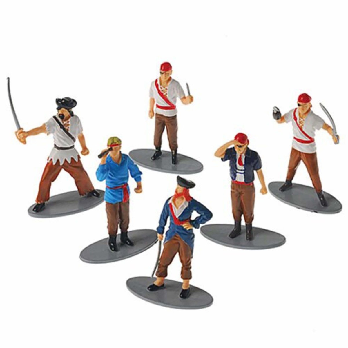 Lot De 12 Figurines De Pirates - Résine, Multicolore, Reproduction Historique