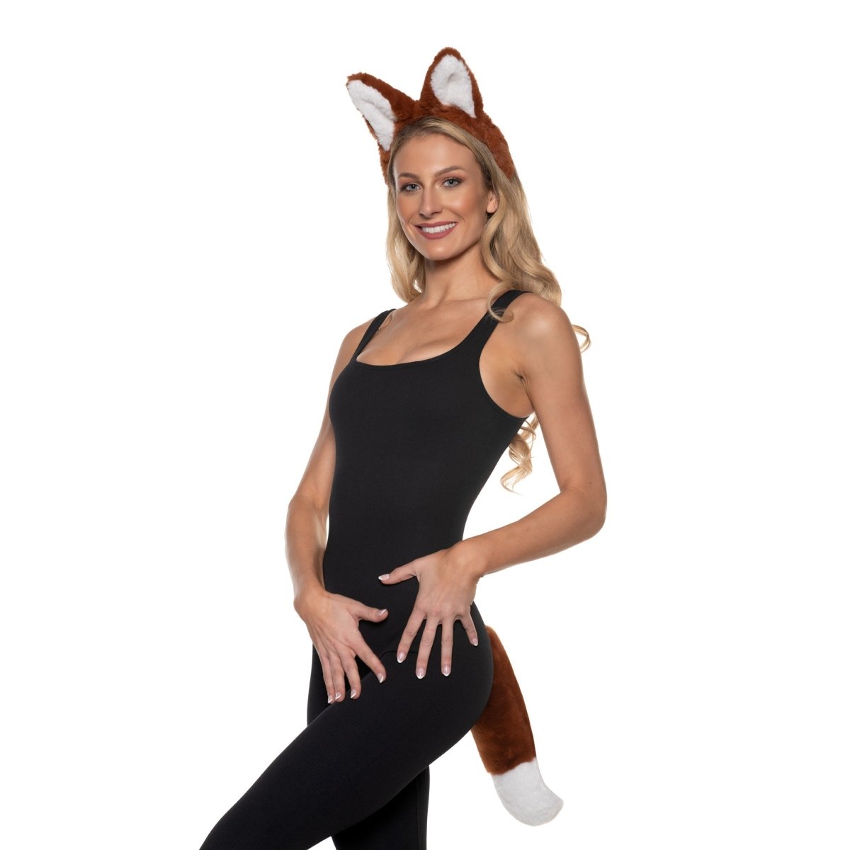 YXCFEWD Costume de renard avec oreilles de renard Therian, marron et blanc, taille unique