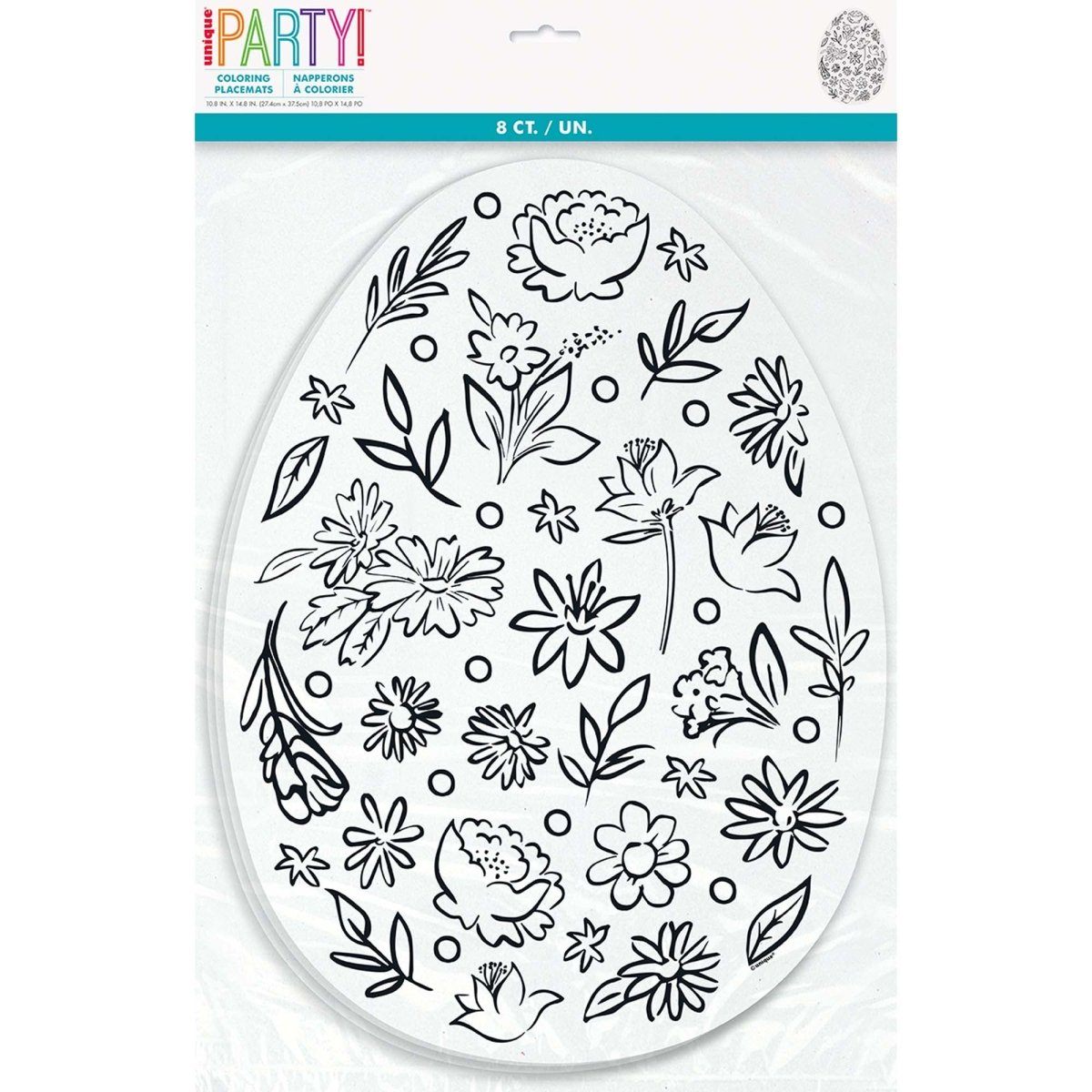 Dainty Easter Coloring Placemats, 8 Count | Party Expert