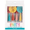 UNIQUE PARTY FAVORS General Birthday Feelin' Retro Birthday Paper Fan Cake Toppers with Tassels, 8 Count 011179440863