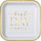 UNIQUE PARTY FAVORS Wedding Pink Blooms Bridal Small Square Dessert Paper Plates, 7 Inches, 8 Count 011179279647
