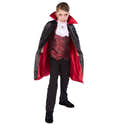 Costume De Vampire Pour Enfant - Cape Noire Avec Col Rouge, Inclut Dents Et Faux Sang - Idéal Pour Halloween Et Fêtes - 4