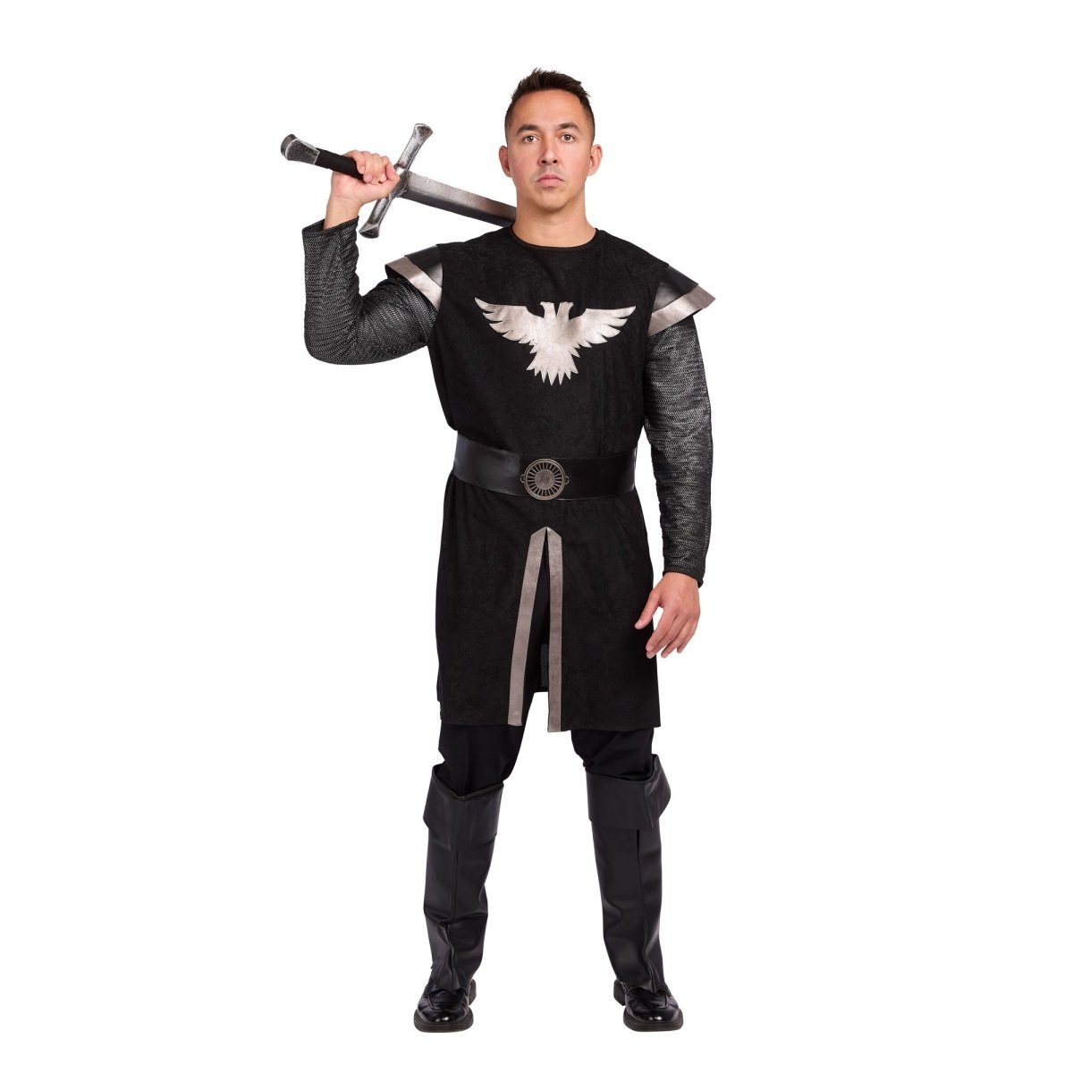 WUYI SHENGENMEI ARTS&CRAFTS CO., LTD Costumes Knight Costume for Adults, Black and Silver 840482503572