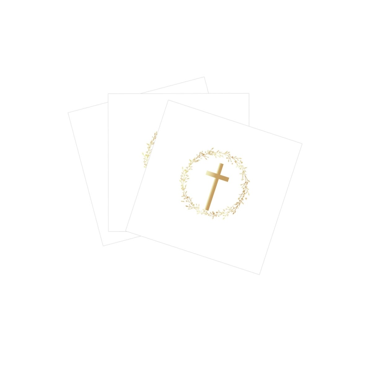 YIWU DAMAI Religious Gold Heavenly Cross Large Lunch Napkins, 16 Count 840482501493