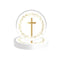 YIWU DAMAI Religious Gold Heavenly Cross Small Round Dessert Paper Plates, 7 Inches, 8 Count 840482501479