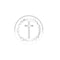 YIWU DAMAI Religious Silver Heavenly Cross Small Round Dessert Paper Plates, 7 Inches, 8 Count 840482501509