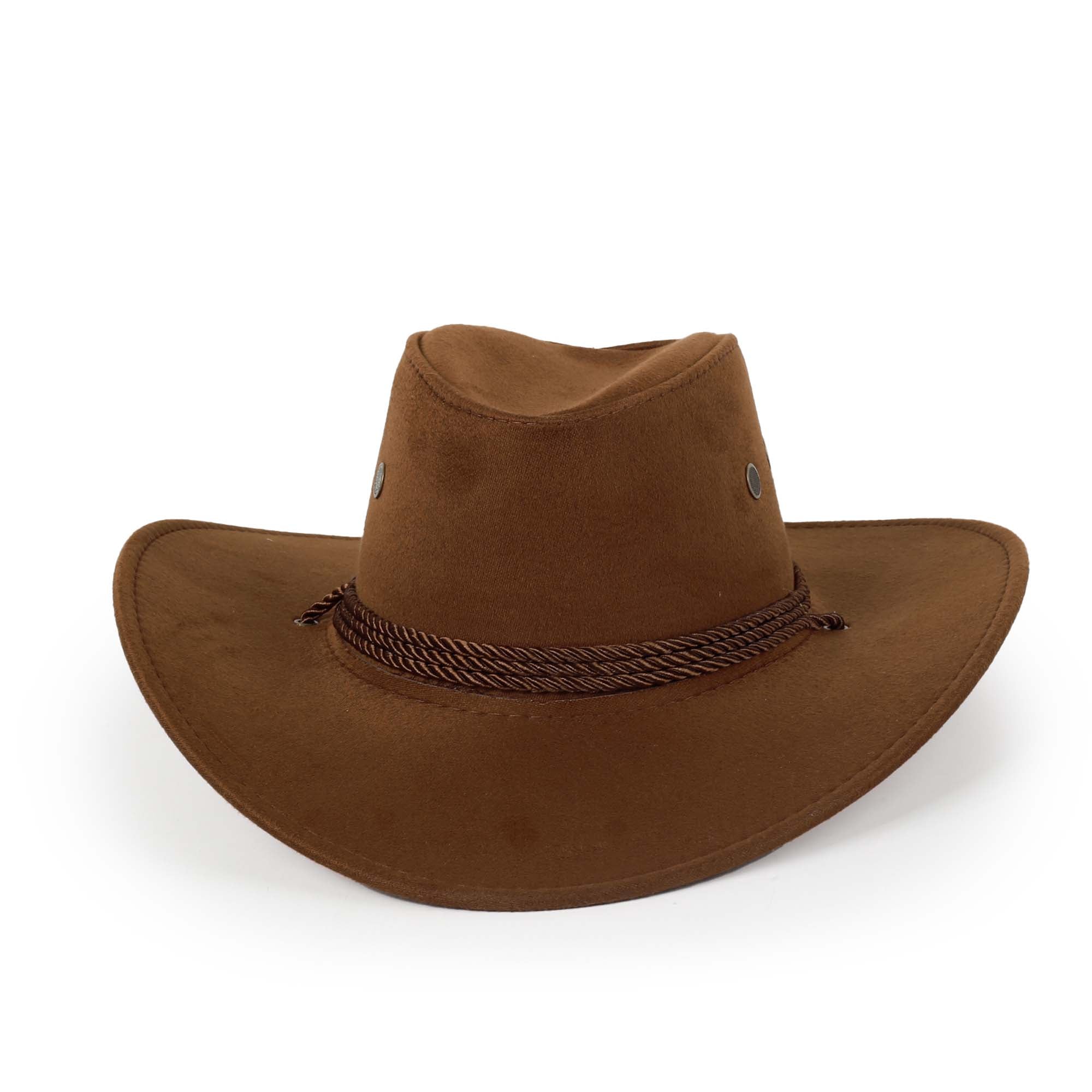 Brown Suede Cowboy Hat for Adults Party Expert - Main Image