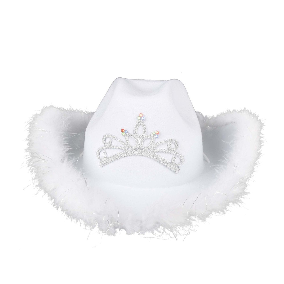White Princess Cowgirl Hat for Adults Party Expert