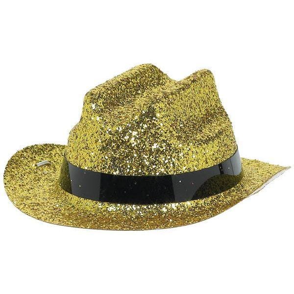 Buy Costume Accessories Gold glitter mini cowboy hat for adults sold at Party Expert