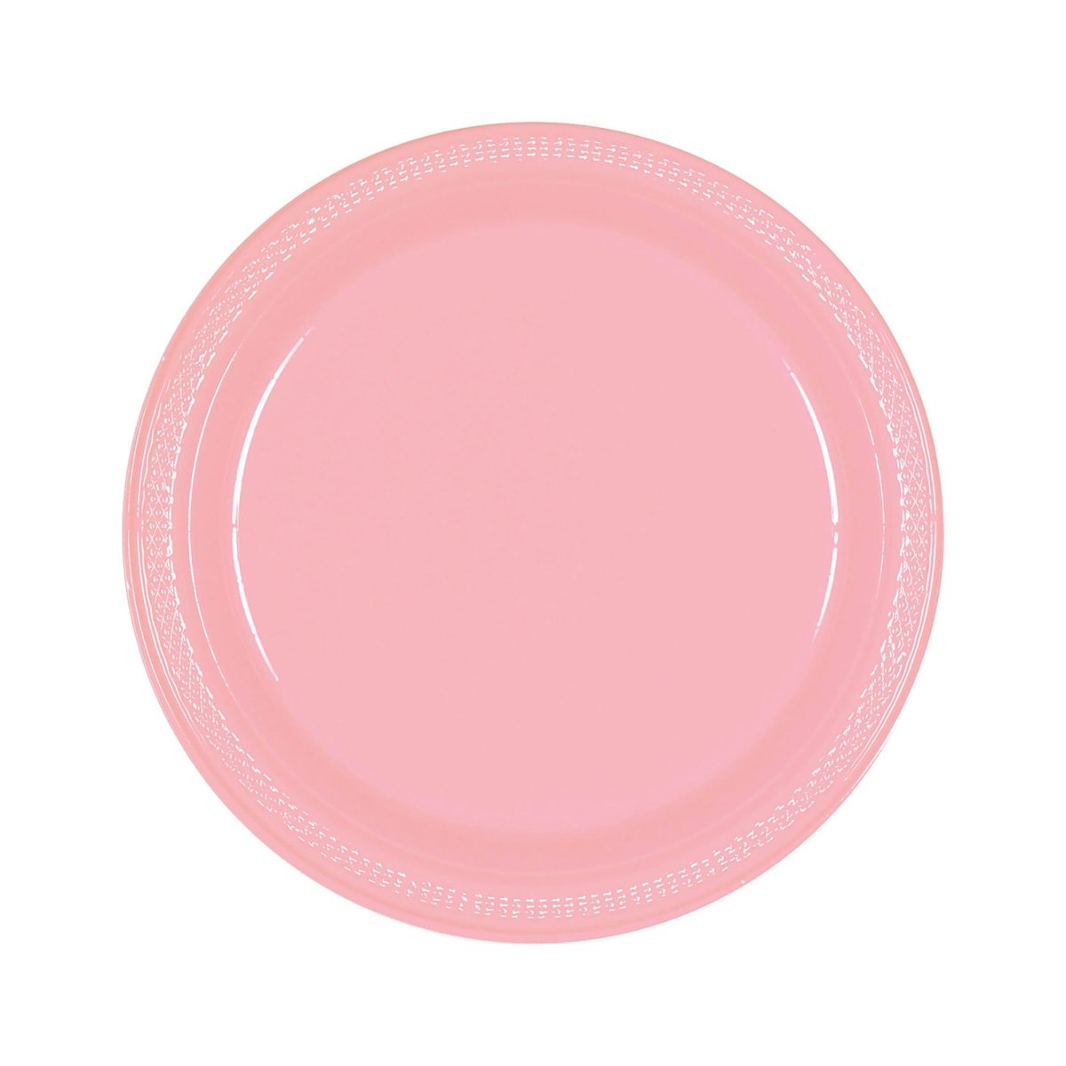AMSCAN CA Disposable-Plasticware New Pink Round Plastic Plates, 9 Inches, 20 Count 048419626039