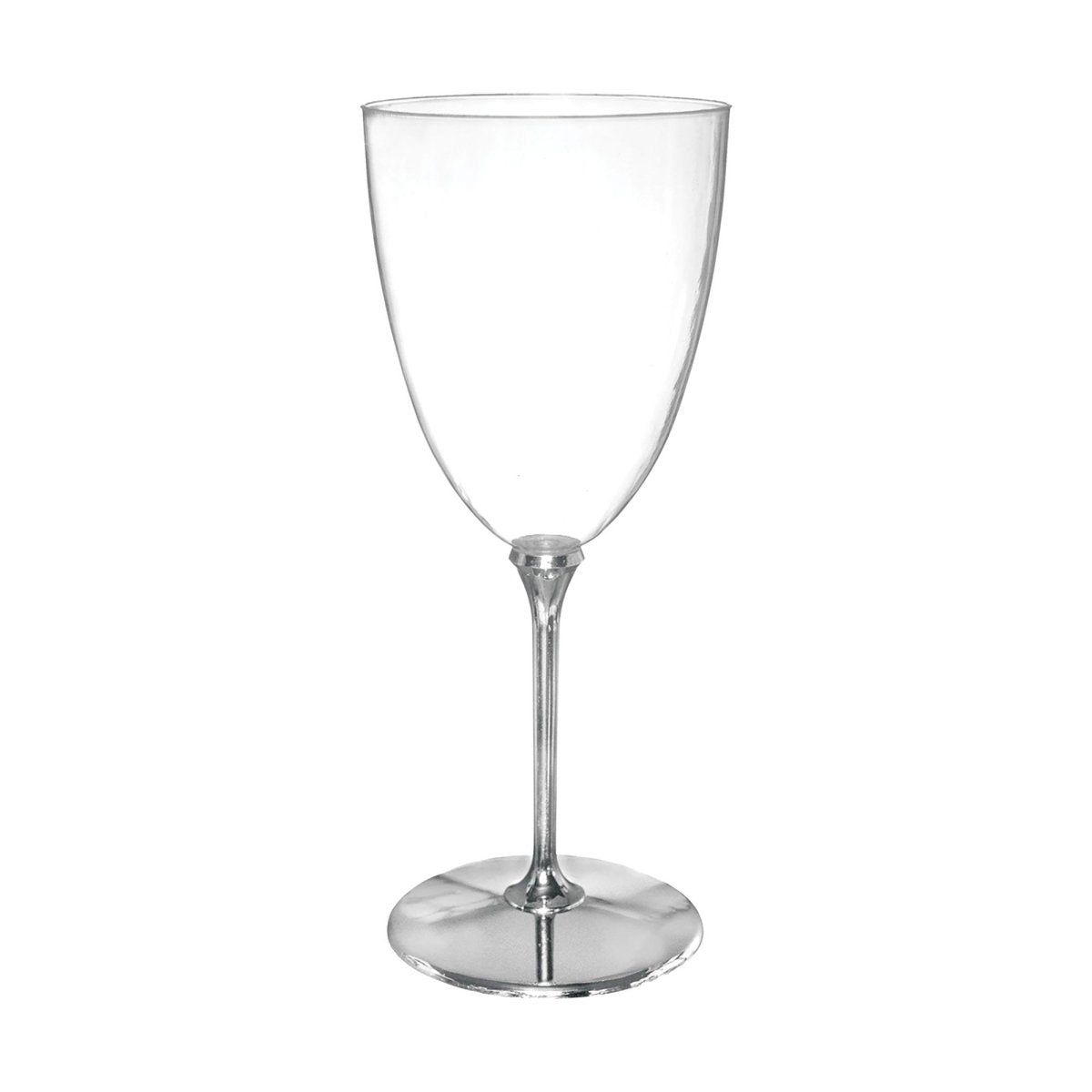 AMSCAN CA Disposable-Plasticware Premium Quality Silver Plastic Wine Glasses, 7 Oz, 20 Count 192937313541