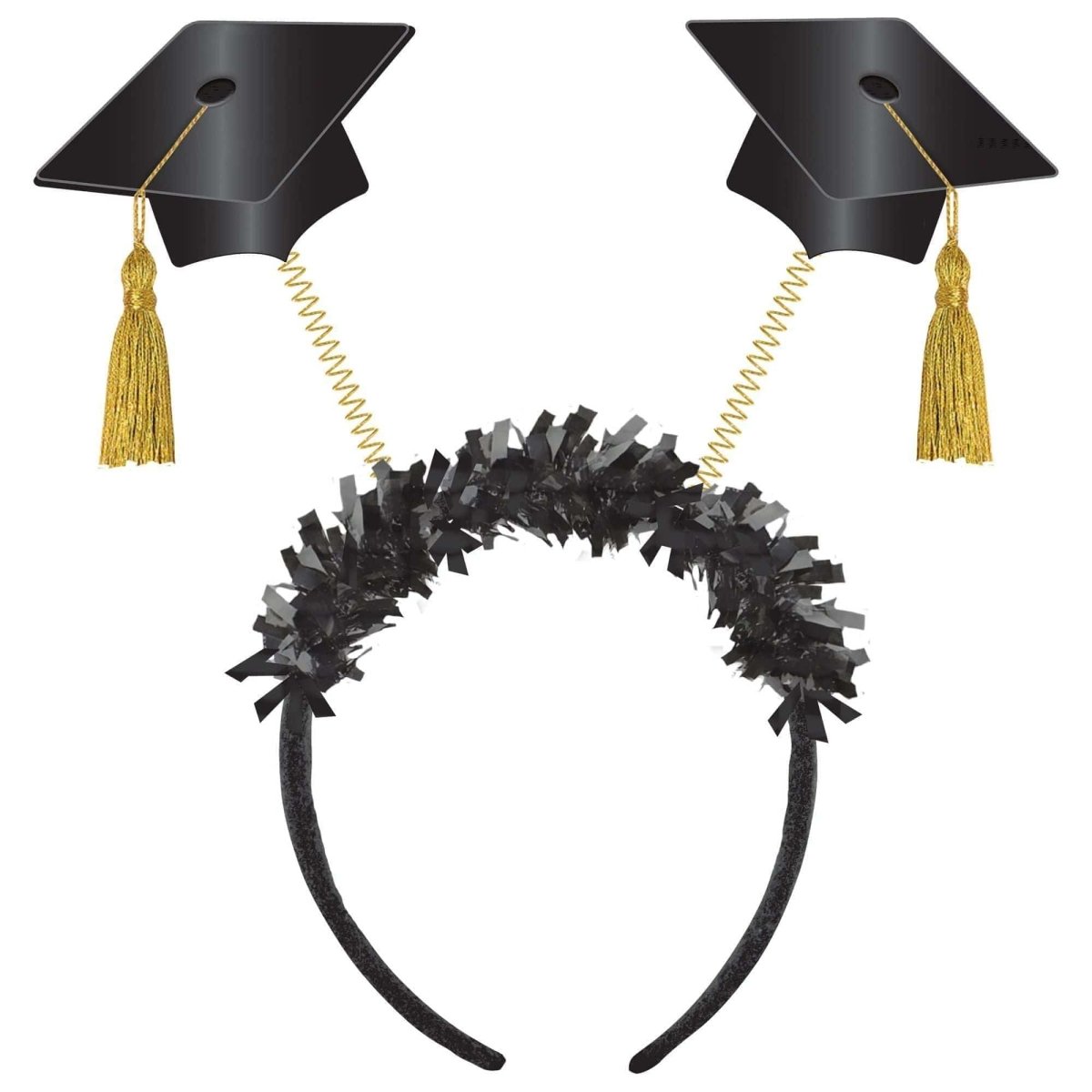 Graduation Caps Headband, Black and Gold Party Expert