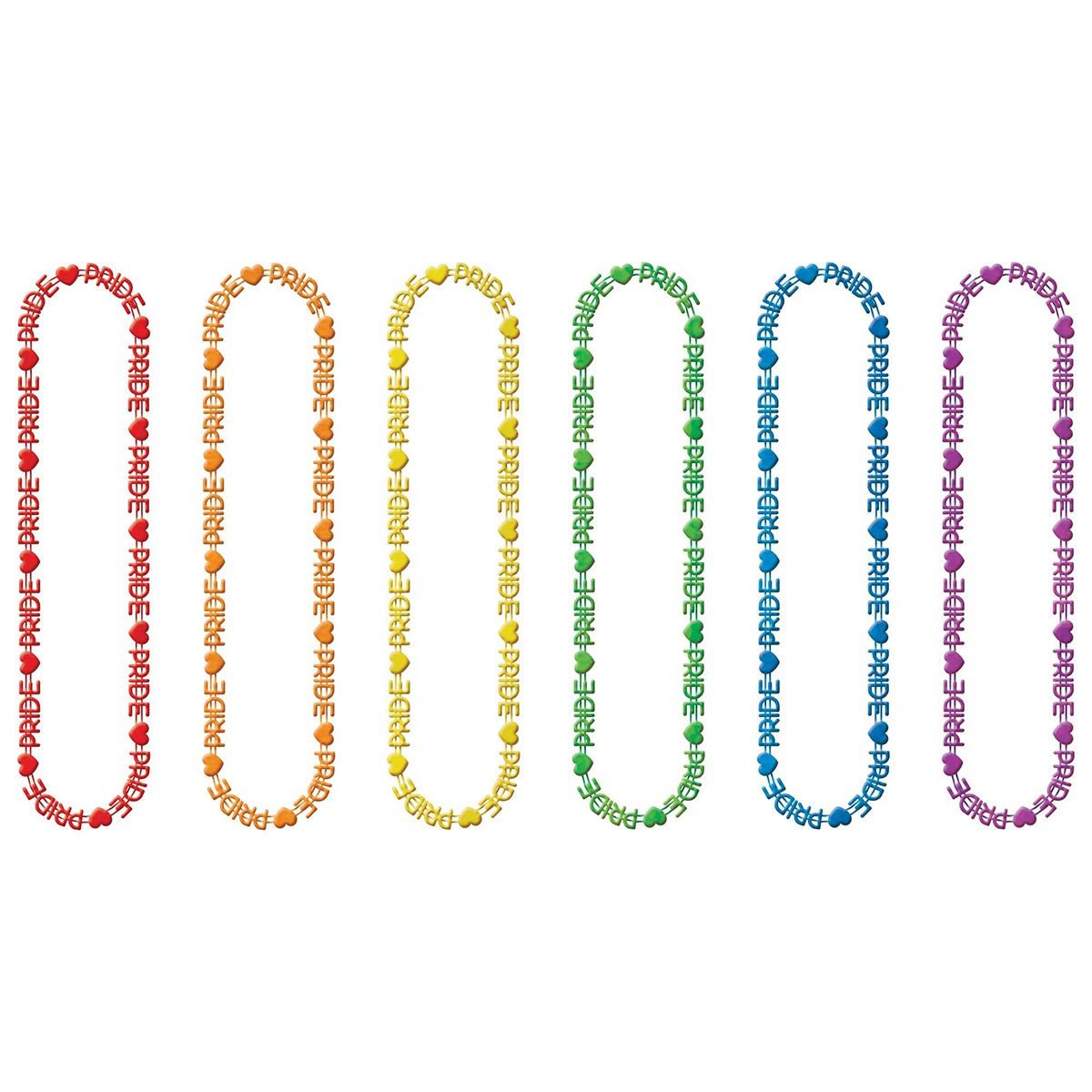 AMSCAN CA Pride Pride Word Beads Necklaces Assorted, 6 Count 192937319208