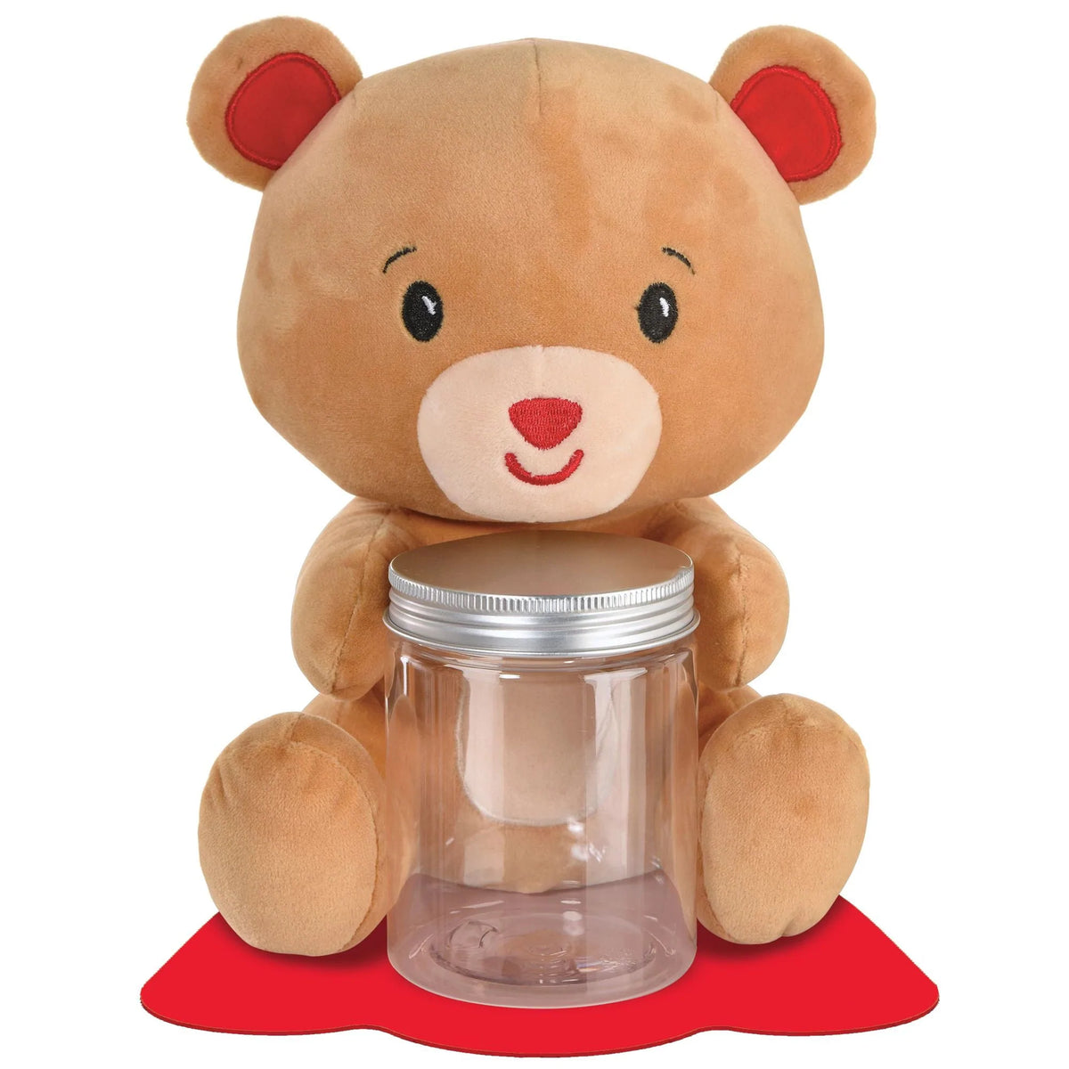 AMSCAN CA Valentine's Day Plush Bear with Jar Balloon Weight, 8 Inches, 1 Count 192937284315