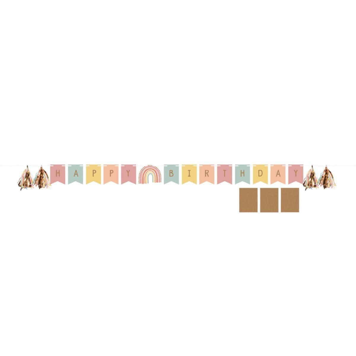 Boho Rainbow Customizable "Happy Birthday" Banner | Party Expert