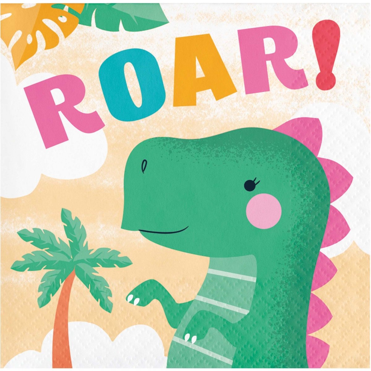 CREATIVE CONVERTING Kids Birthday Dino Party Small Beverage Napkins, 16 Count