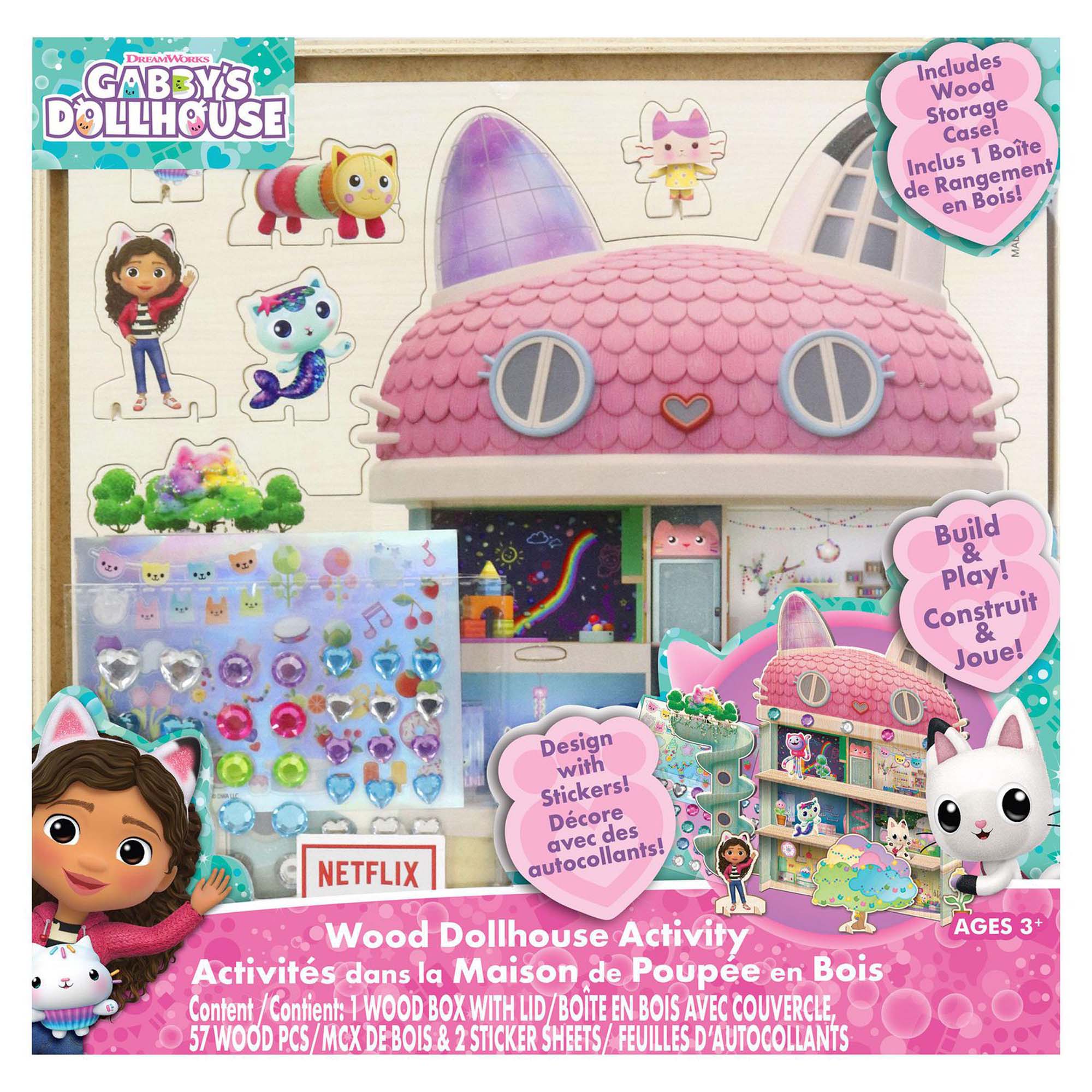 Maison de poupée en peluche pour enfant, ensemble complet, jouet, chat,  sirène, cadeau d'anniversaire