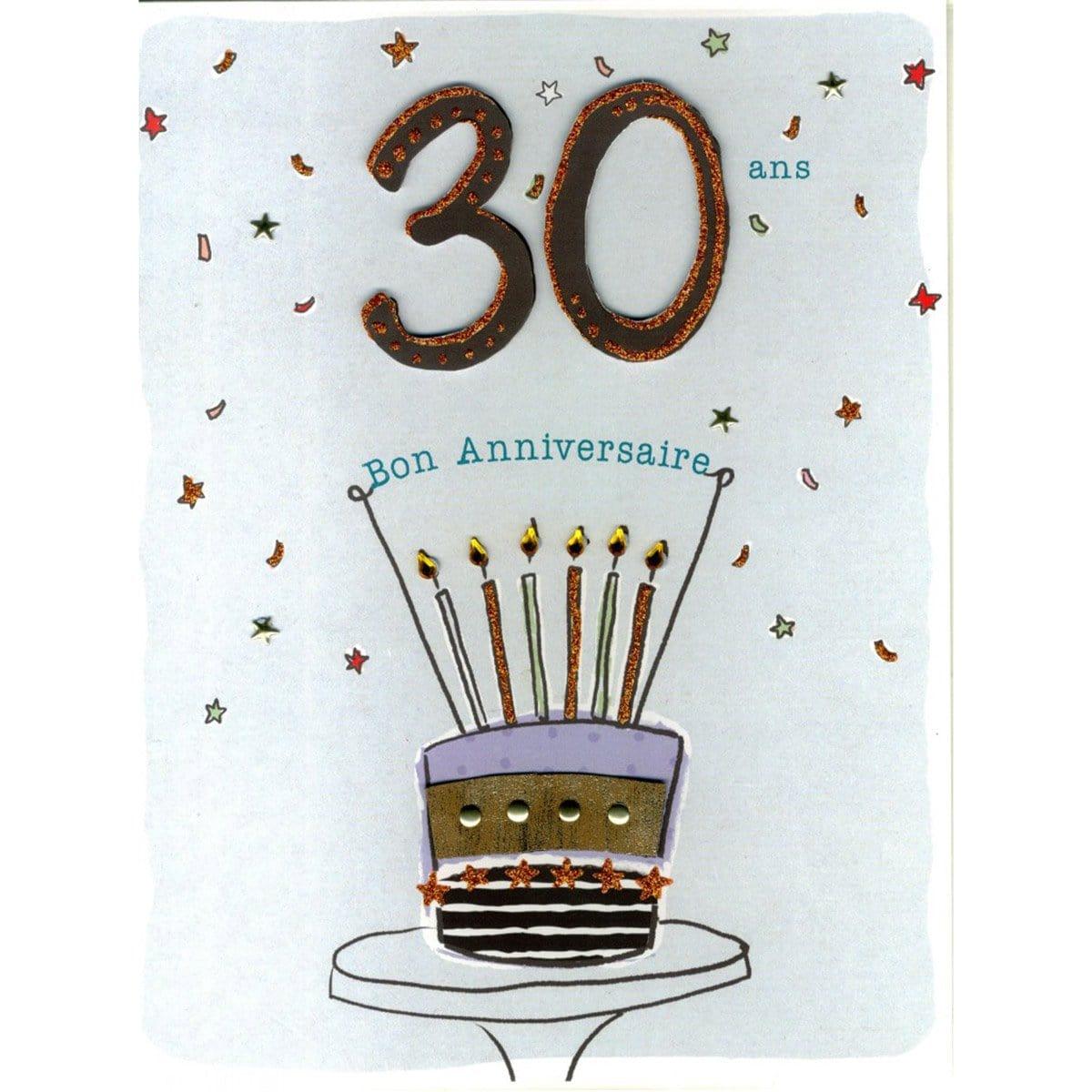 Bougies maxi 30 ans pour gâteau de fête d'anniversaire 30 ans