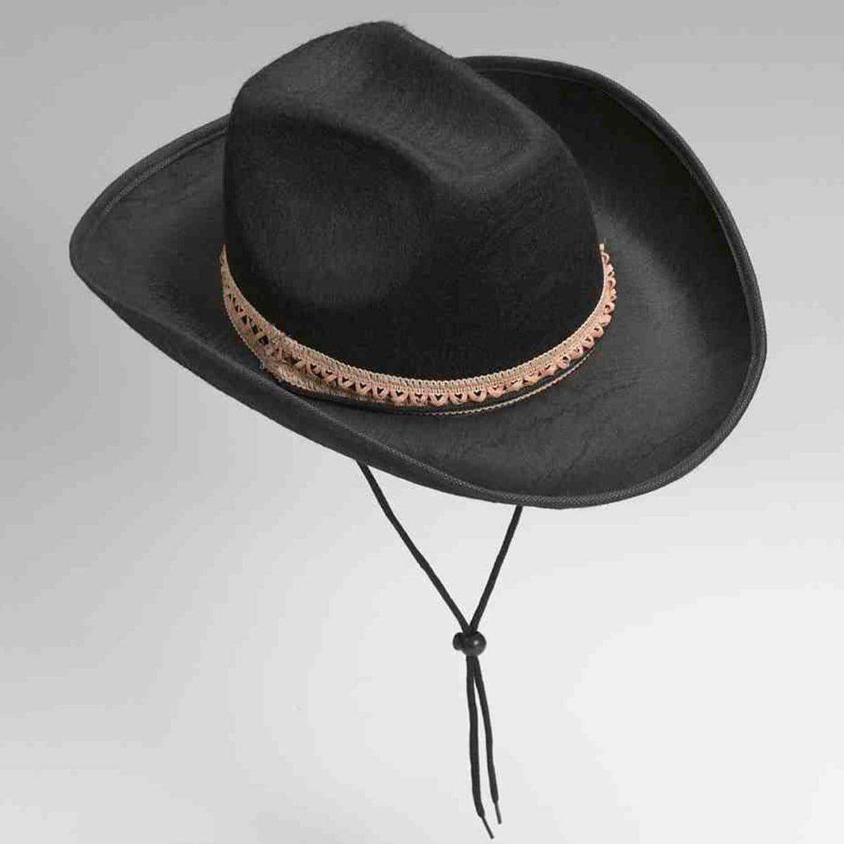Buy Costume Accessories Black felt cowboy hat for adults sold at Party Expert