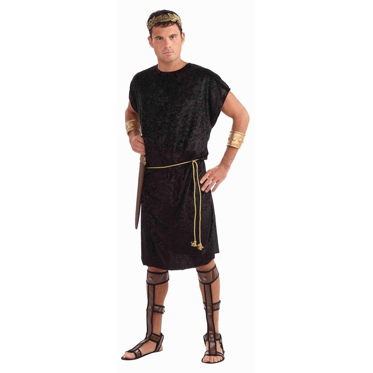 Black Roman Tunic for Plus Size Men Party Expert