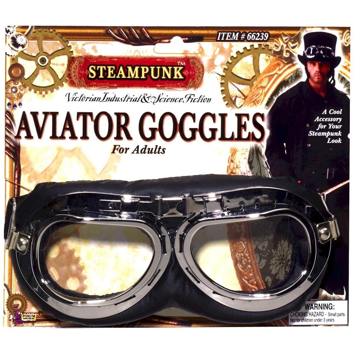 Steampunk Aviator Goggles for Adults Party Expert - Main Image