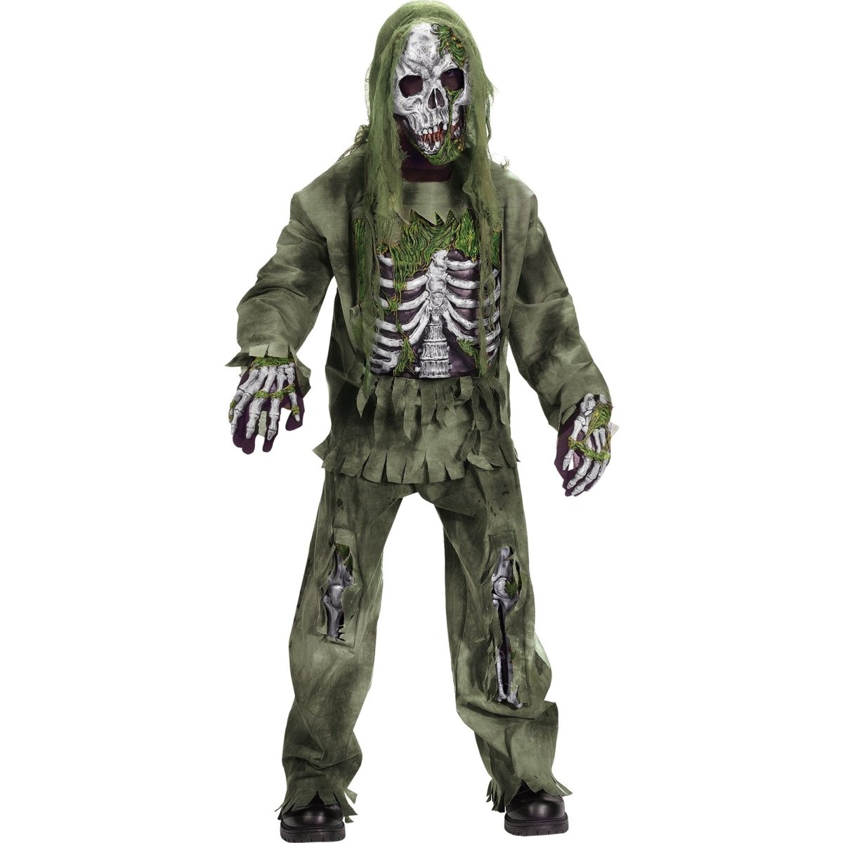 Skeleton Zombie Costume for Kids Party Expert - Main Image