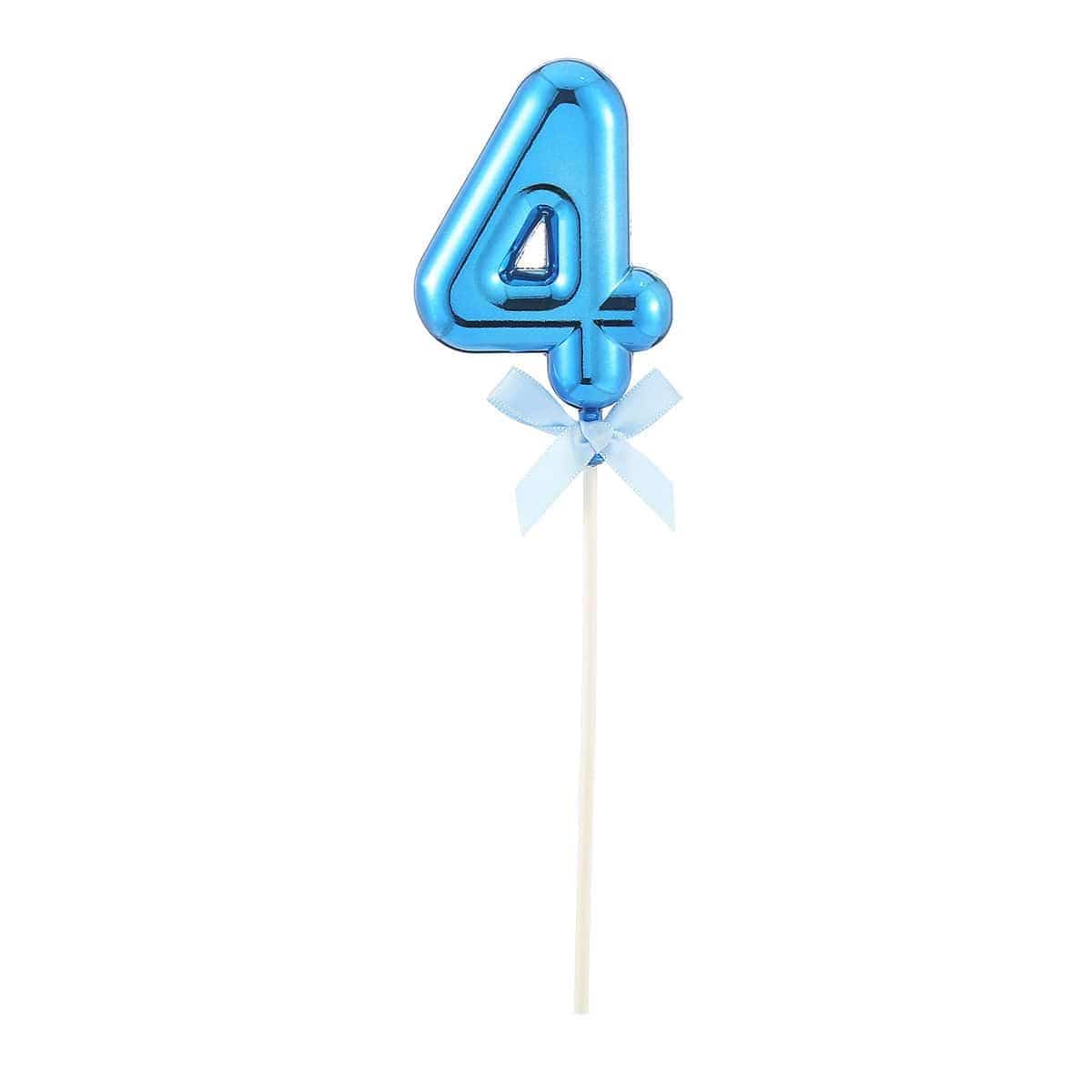 FUNNY FASHION USA Cake Supplies Cake Topper #4, Blue