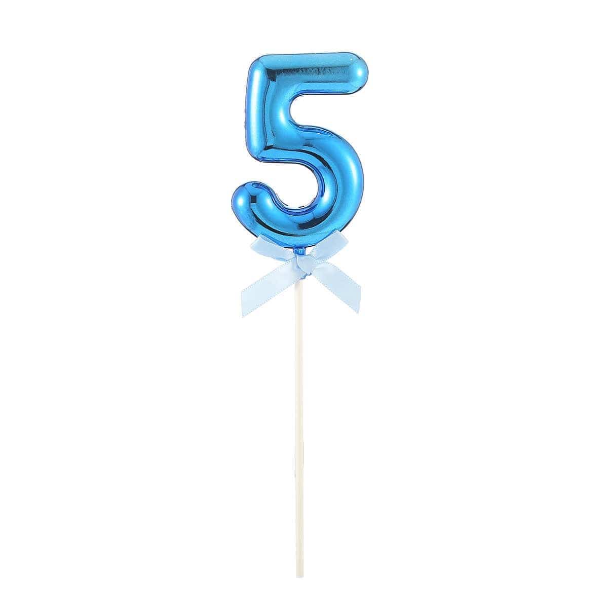 FUNNY FASHION USA Cake Supplies Cake Topper #5, Blue