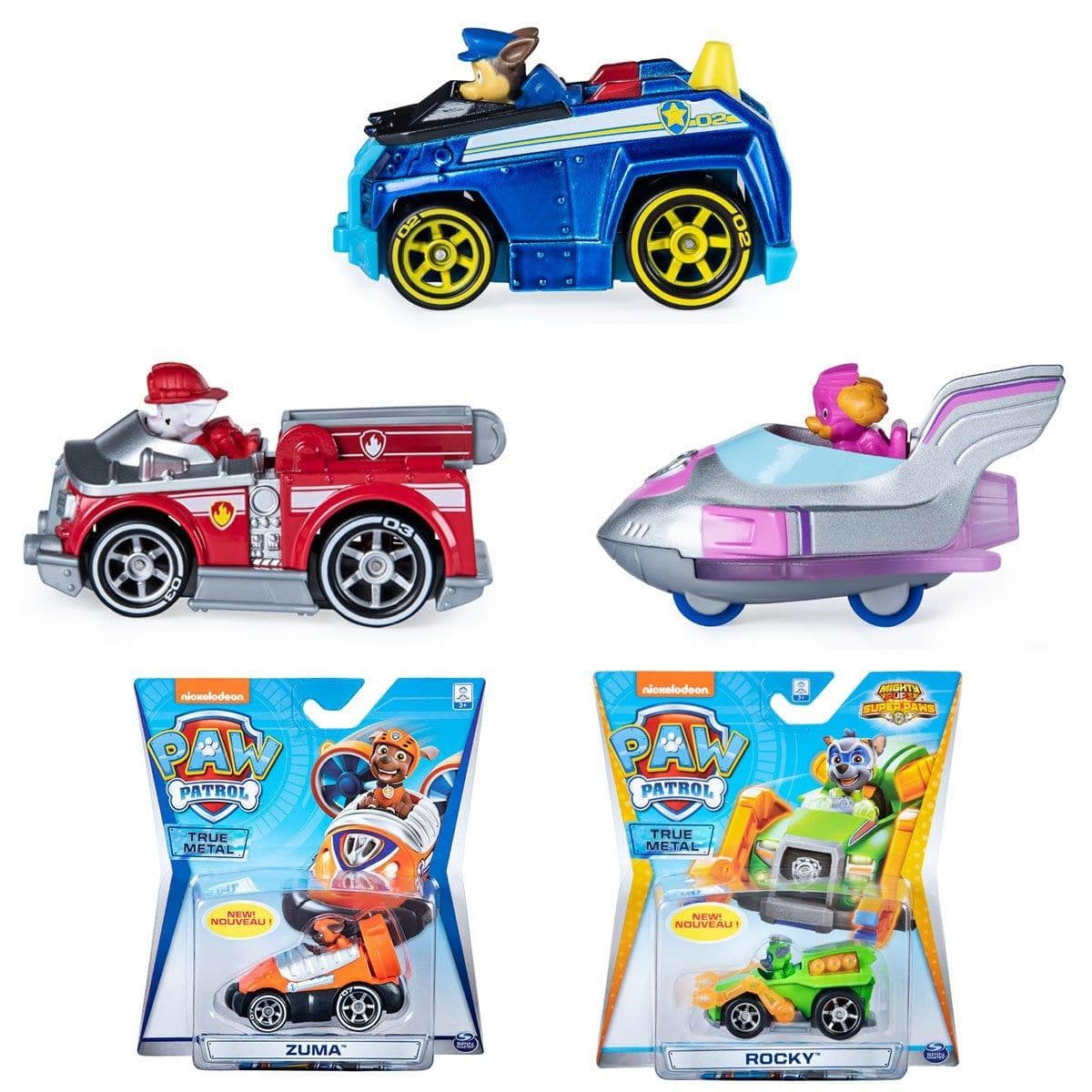 Véhicules Pat’Patrouille / Paw Patrol – Voitures De Course En Métal, état Très Bon
