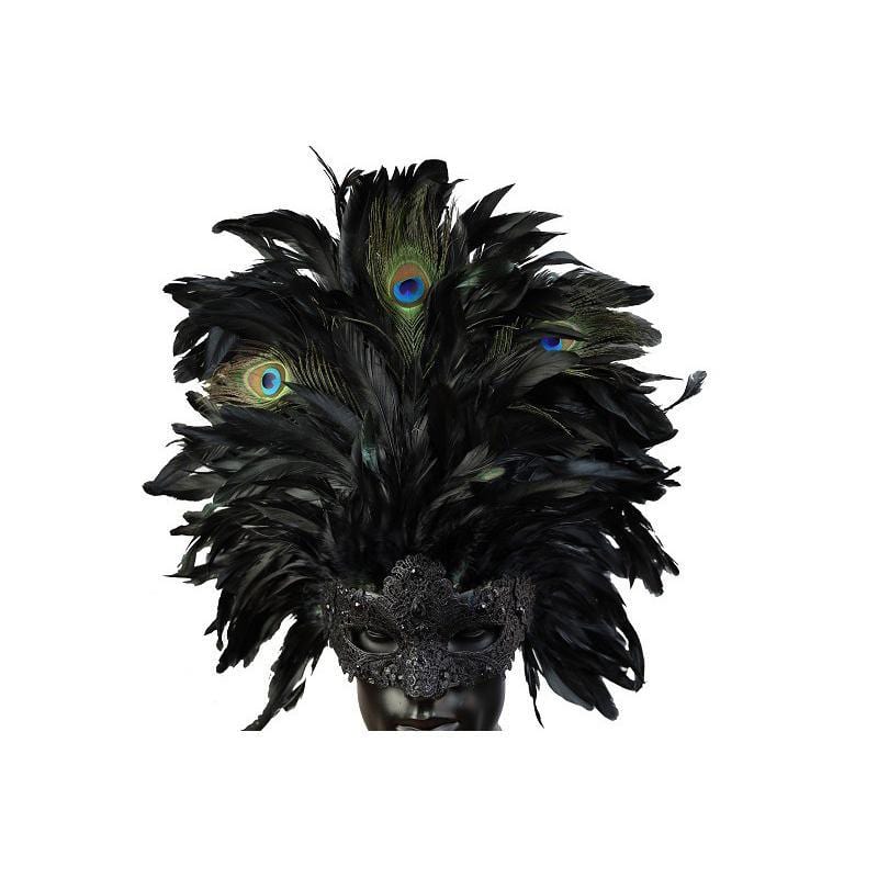 Black Masquerade Feather Mask | Party Expert