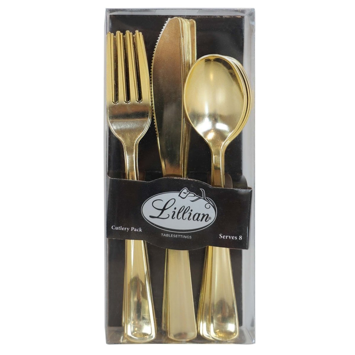 Gold Plastic Cutlery Set, 24 Count Party Expert