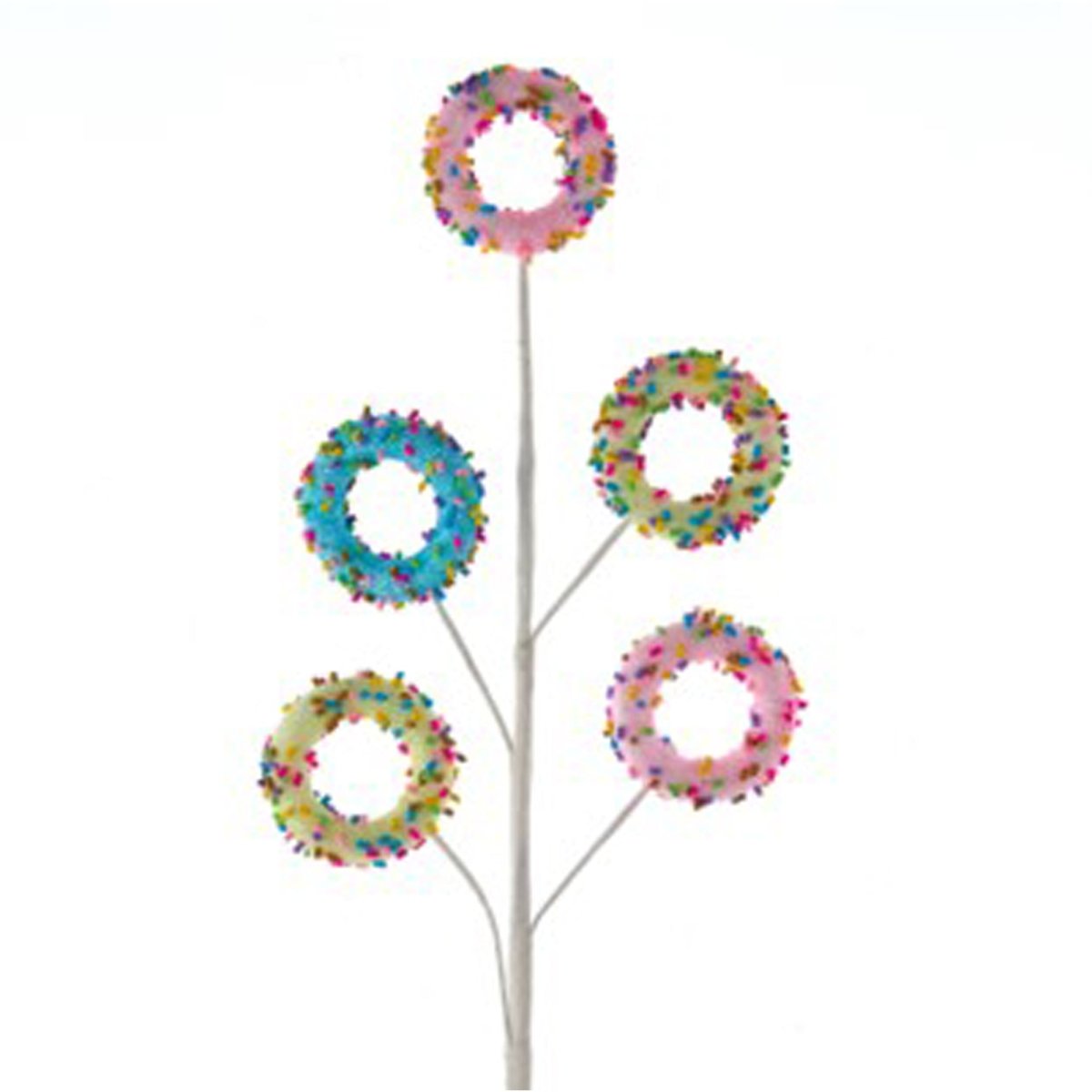 KURT S. ADLER INC Christmas Multicolored Donut Spray, 16 Inches, 1 Count 086131684043