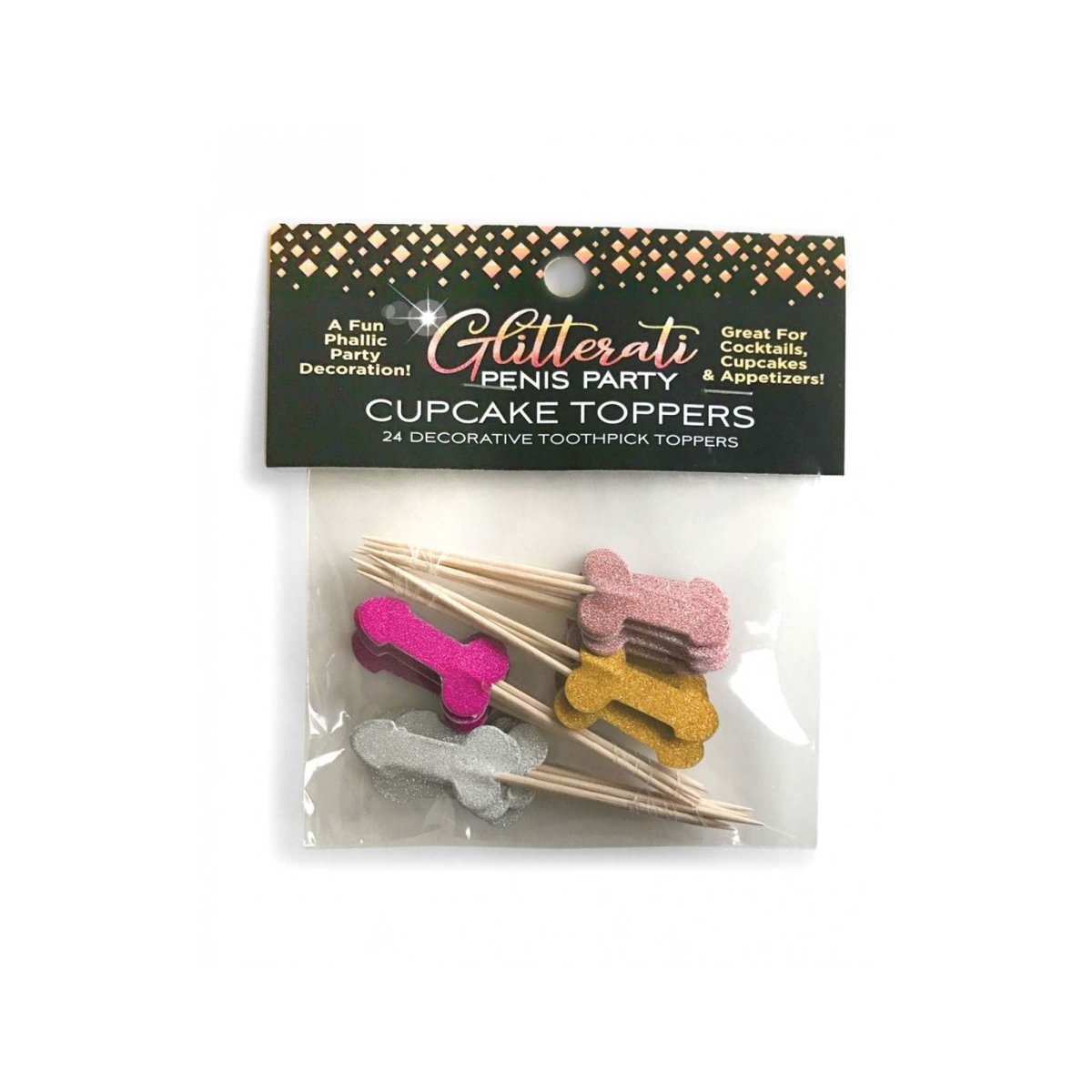 Glitterati Bachelorette Party Cupcake Toppers, 24 Count Party Expert