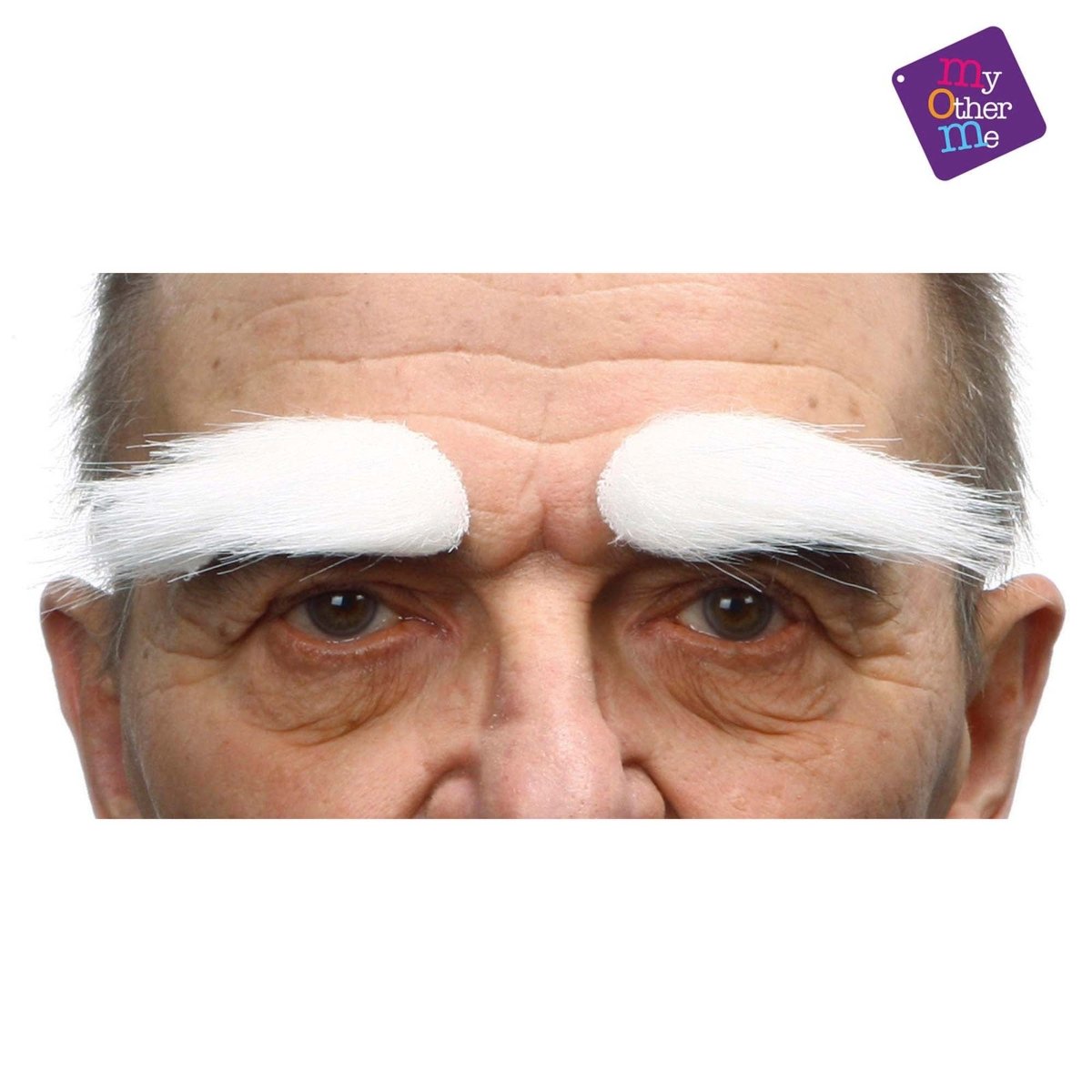 TOPPERFUN 8 Pairs White Santa Claus Fake Eyebrows Self